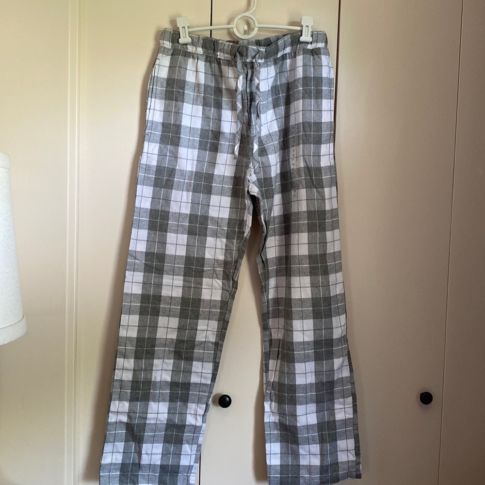 Gray plaid pajama pants